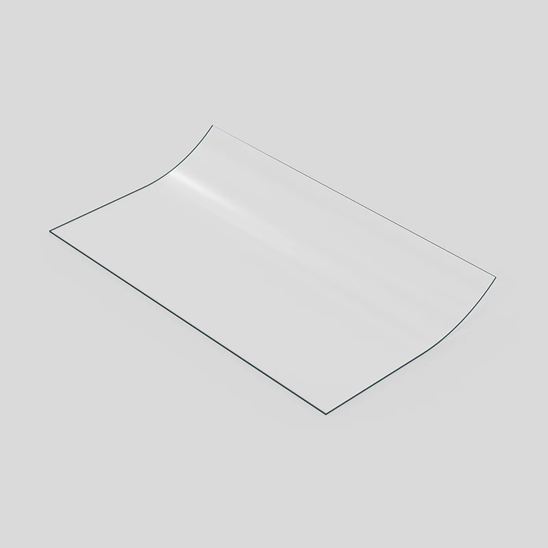 Gecombineerd recht en gebogen gehard glas